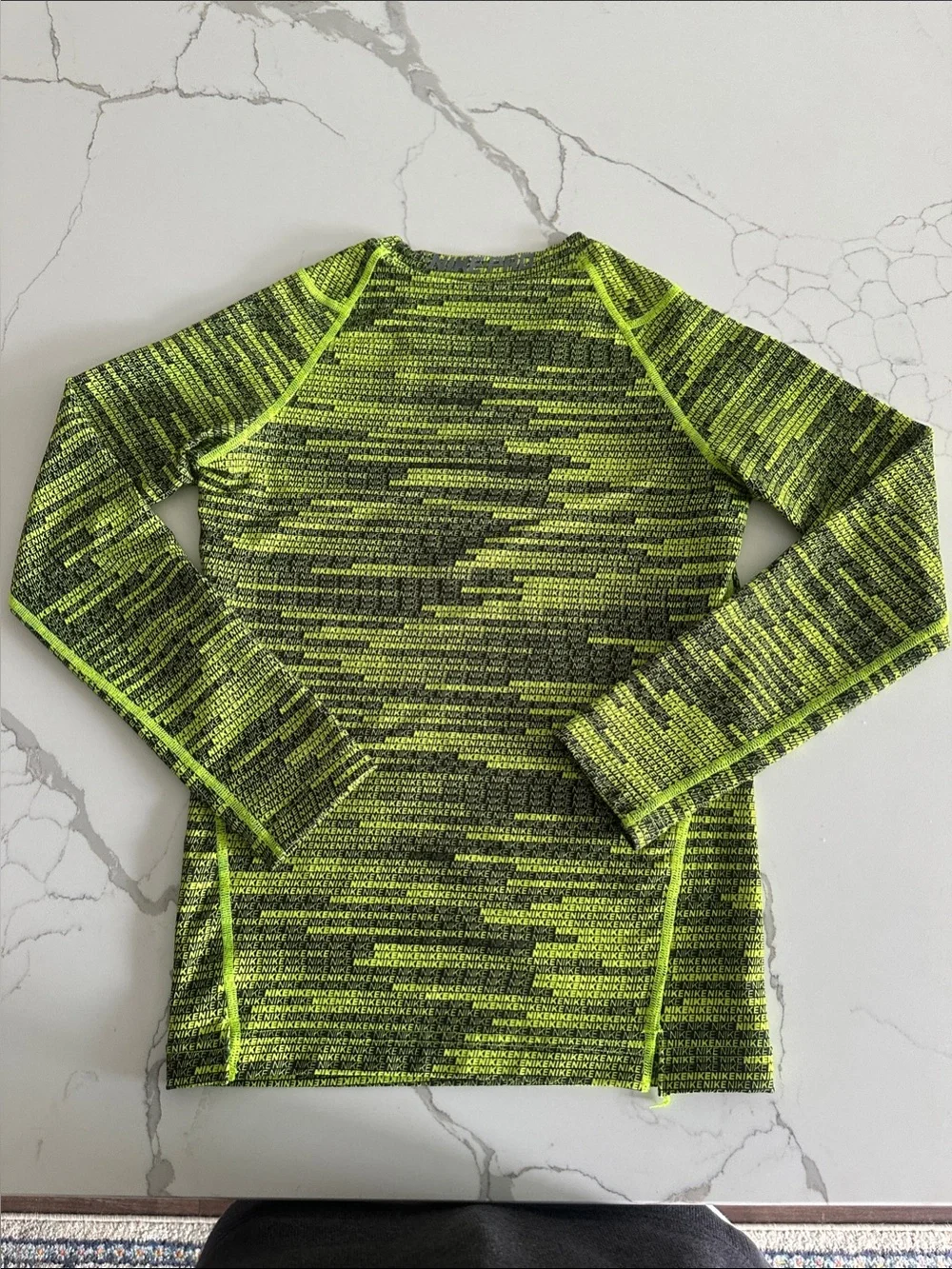 Nike Kids Neon Yellow & Black Long Sleeve Swim Rashguard